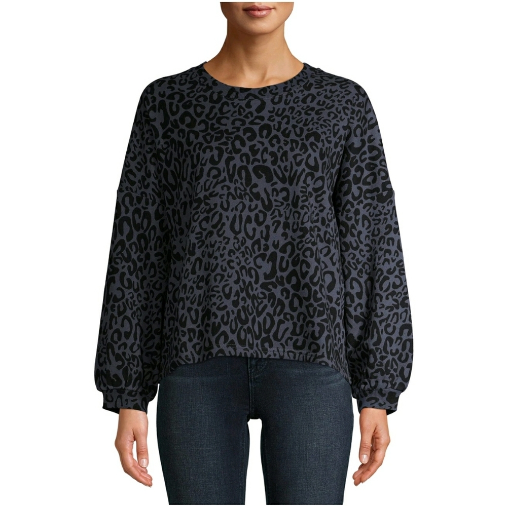 Time and Tru Women's Balloon Sleeve Sweatshirt